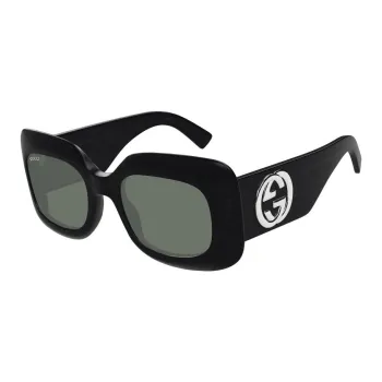 GUCCI Recycled Acetate Oval Sunglasses Women's Black