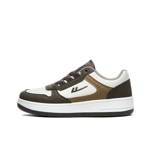 Warrior Air Force 1 Height Increasing Wear Resistant Low Top Skateboard Shoes Men's Beige Brown