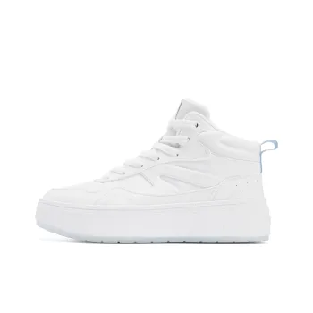 QIAODAN Skateboard Shoes Women's High Top Jordan White/Sunlight Blue