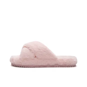 BOREE Fuzzy Quiet Slip Resistant Slide Slippers Women's Pink