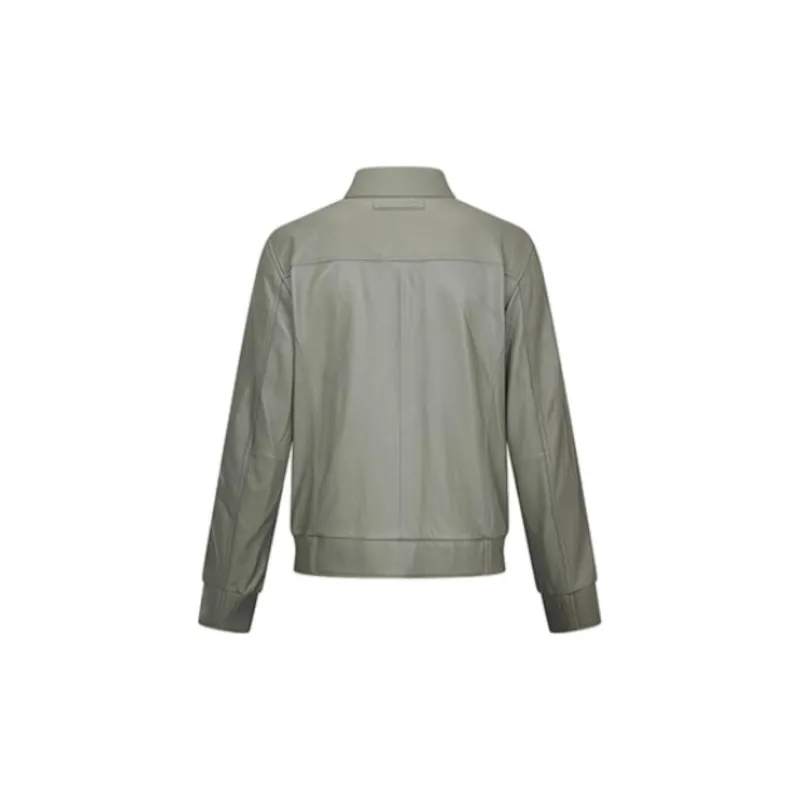 RARE Leather Jacket Men's Gray Green-1