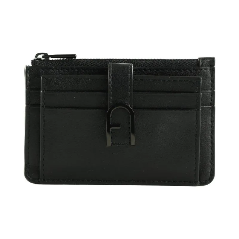 Furla Cow Leather Wallets Card Holders Women's Black-1