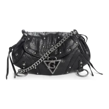 GUESS Leather Crossbody Bag, Shoulder Bag Mini Women's Black
