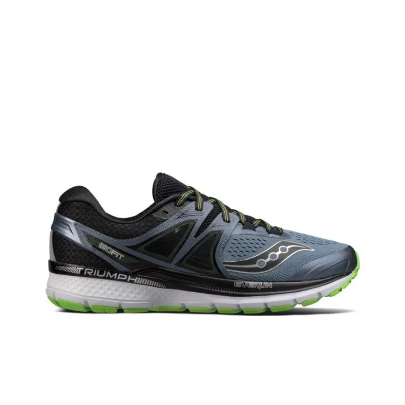 Saucony Triumph ISO 3 Cushioning, Wear Resistant Low Top Running Shoes Men's Gray Blue-1