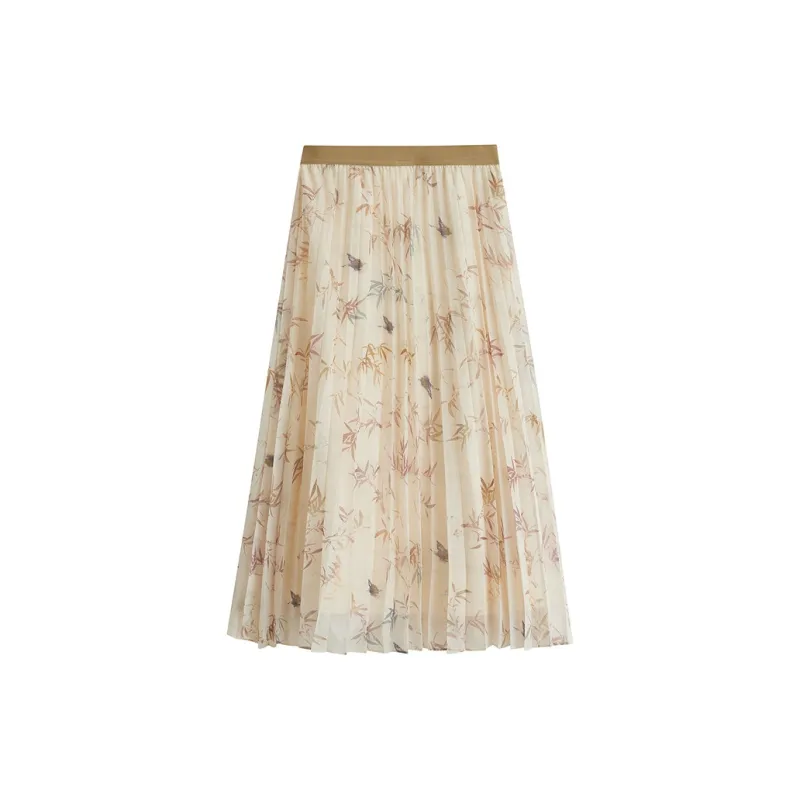 Inman Casual Long Skirts Women's Apricot-1