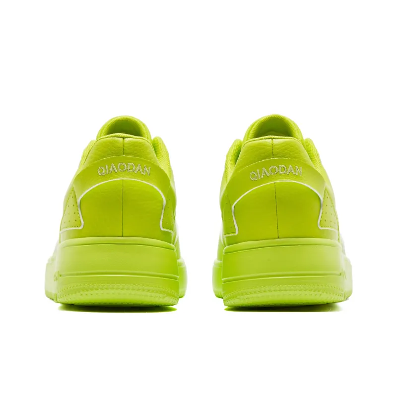 QIAODAN Skateboard Shoes Men Low Top Sour Lime Green-5