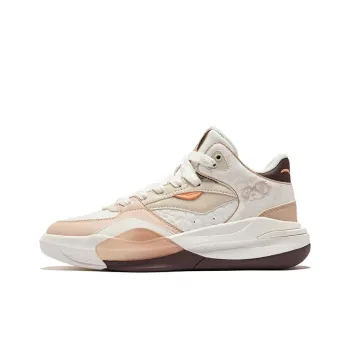 Erke Battery Panda 3V2 Anti Slip Wear Resistant High Top Skateboard Shoes Women's Microcrystal White Apricot