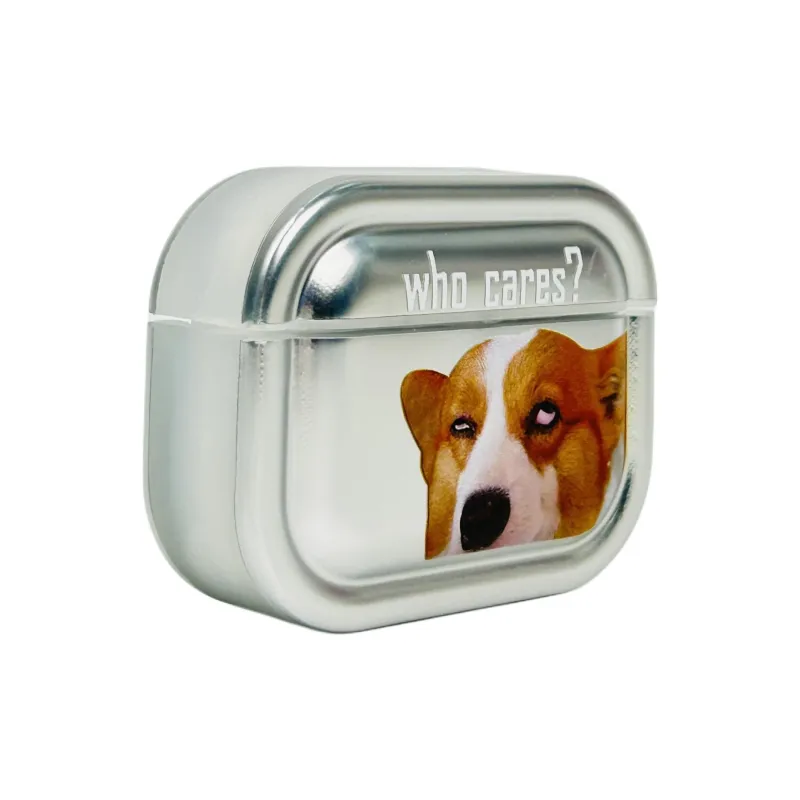 Compatibility With Apple AirPods 4/2/3/4th Generation/AirPods Pro/Pro 2 TPU Plated Silver Corgi Headphone Cases-5