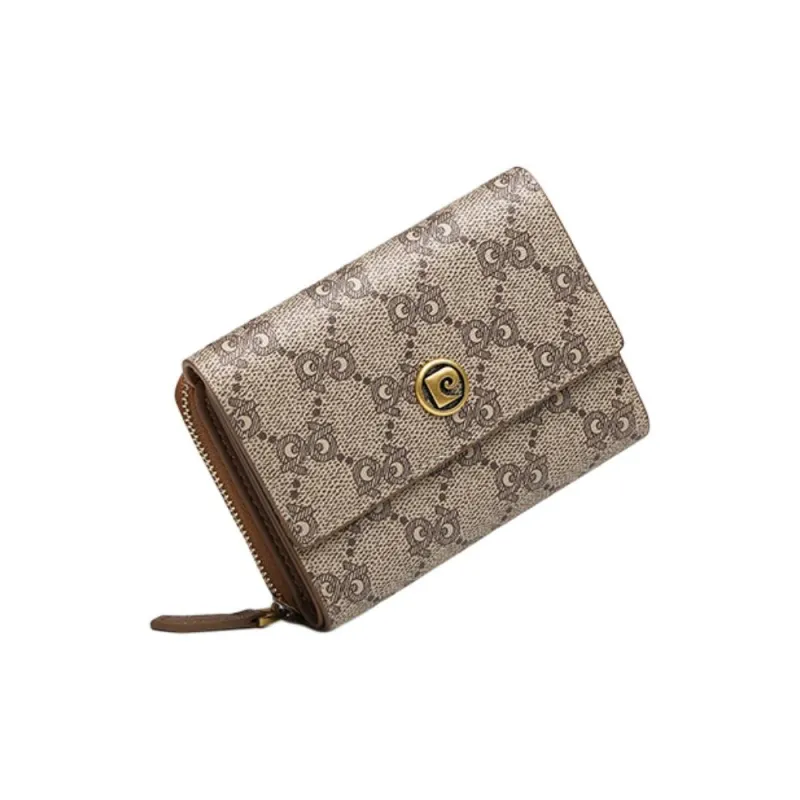 PIERRE CARDIN PVC Wallet Women's Dark Khaki-3