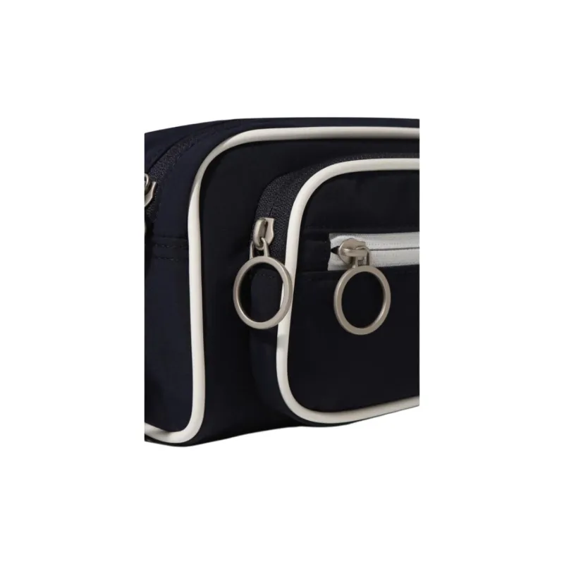 FILA Nylon Small Square Bag Shoulder Bag, Crossbody Bag Mini Unisex Black & White-4
