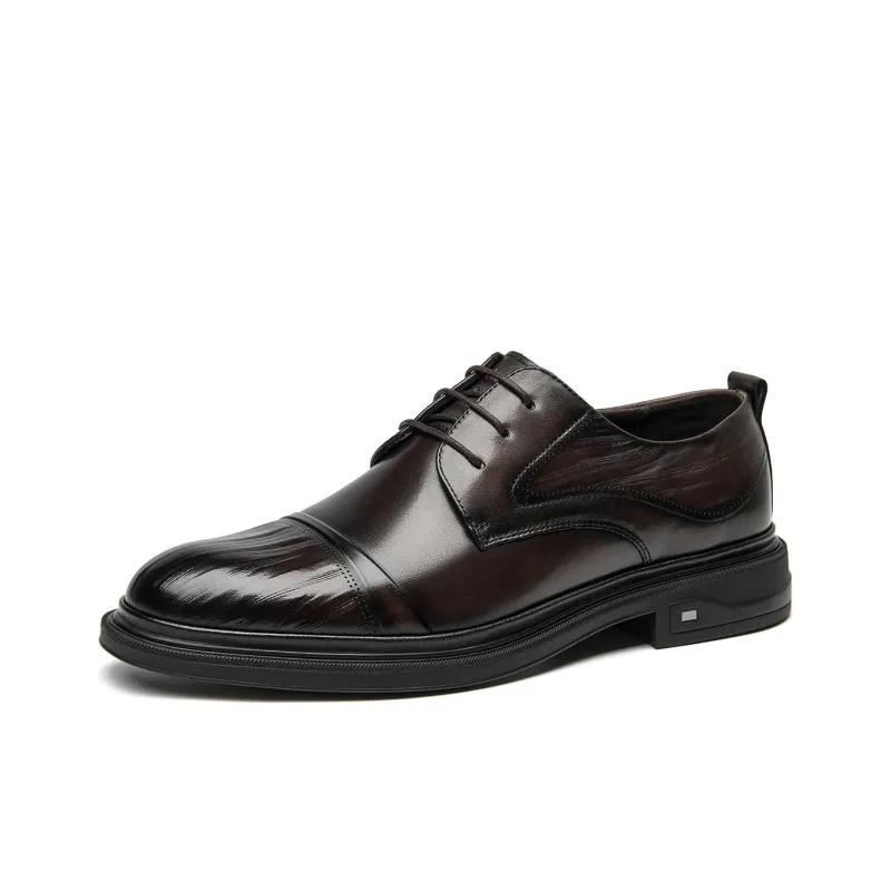 Spider King Dress Shoes Men Low Top Black/Brown-6