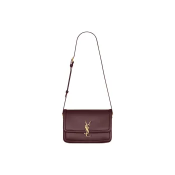 SAINT LAURENT SOLFERINO Calfskin Tofu Bag, Shoulder Bag, Crossbody Bag Medium Size Women's Total Cabernet Red