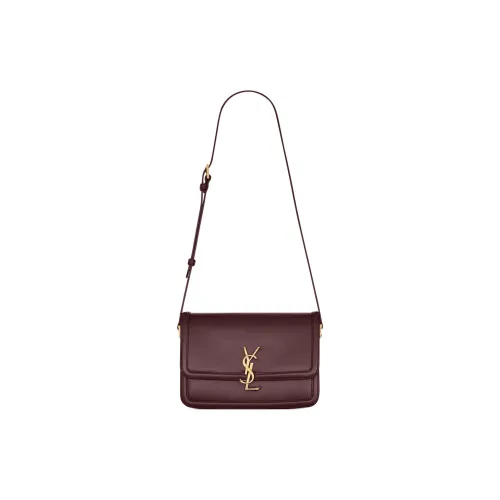SAINT LAURENT SOLFERINO Calfskin Tofu Bag, Shoulder Bag, Crossbody Bag Medium Size Women's Total Cabernet Red