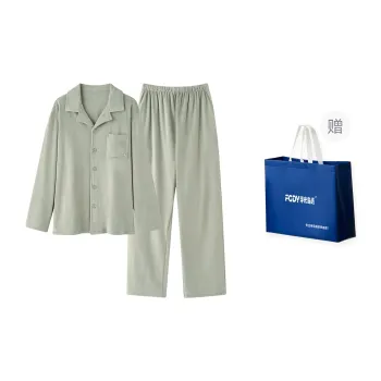 Floating Light Islands Pajama Set Men's Shopping Bag Light Gray