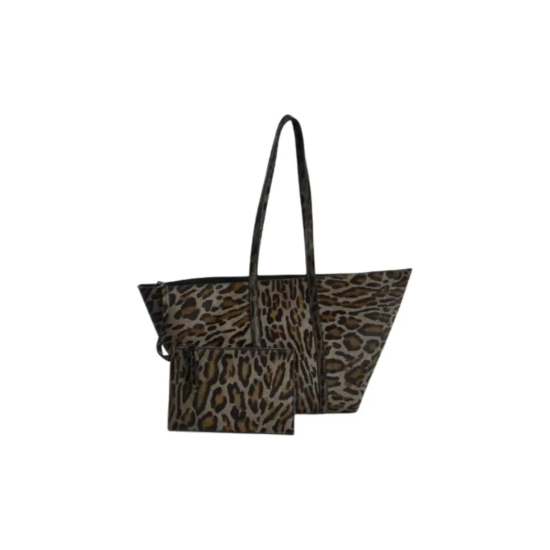 ZARA Cow Leather Tote Bag Shopping Bag Shoulder Bags Women's Gray-1
