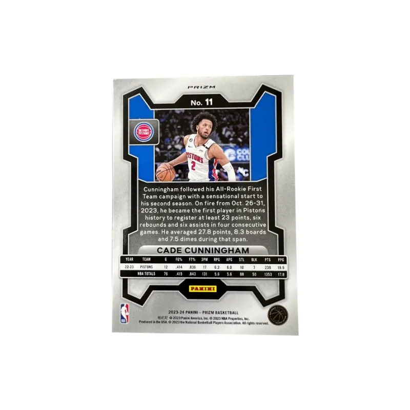 PANINI Pistons Core CC Cunningham Prizm Collection, Orange Crush, Draft Pick, Star Card, Rare Card Sports Cards 1 Pc-1