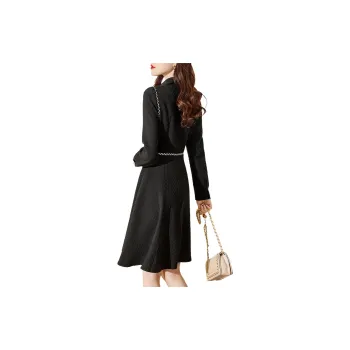 Mo Han Yi Mei Long Sleeved Dress Women's Black