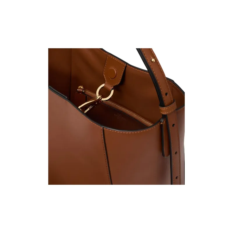 Valentino Vlogo Napa Calf Leather Bucket Bag Handbag Shoulder Bag Regular Women's Brown-5