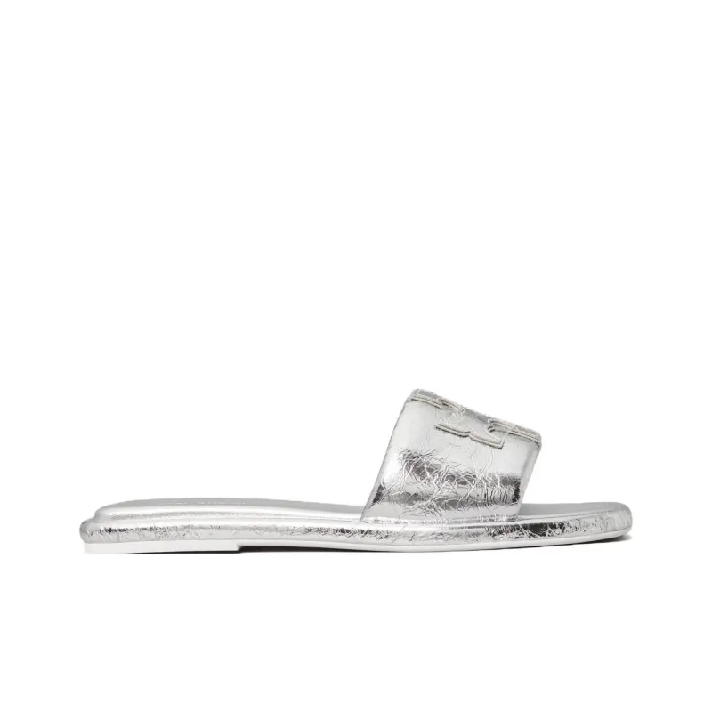 TORY BURCH Double T Leather Slides-3