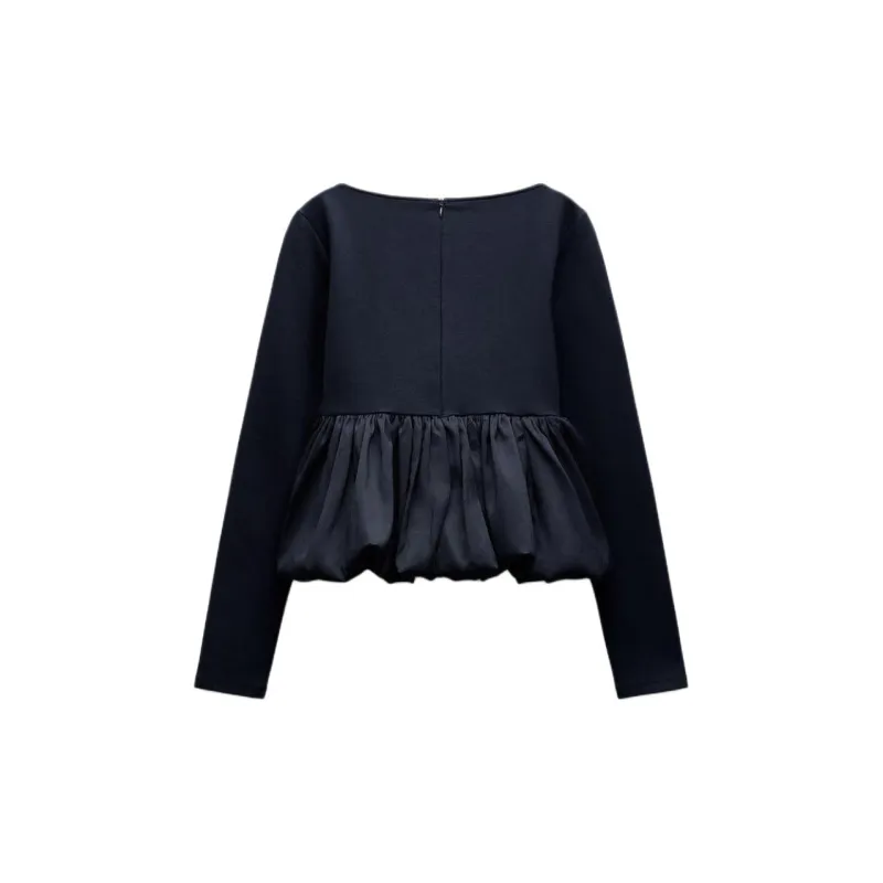 ZARA Crop Tops Women's Blue-1