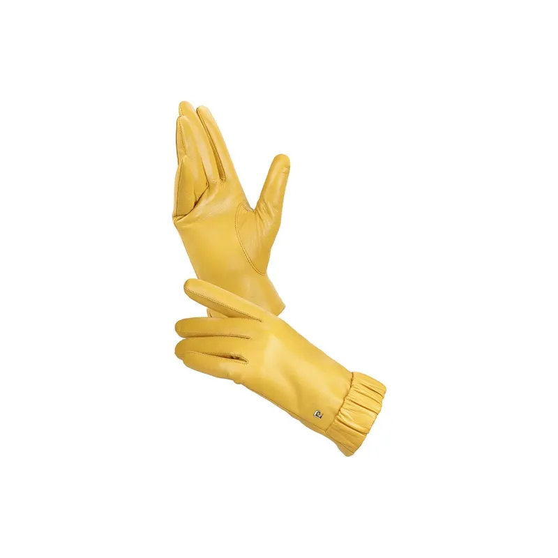 PIERRE CARDIN Sheepskin Gloves Women's Yellow-3