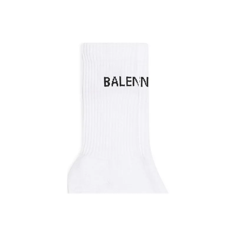 Balenciaga Logo Socks White/Black-2