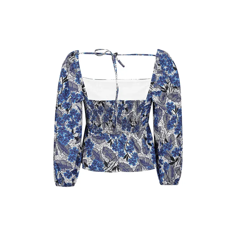 WEEKEND MaxMara All Over Floral Printed Balloon Sleeved Top-1
