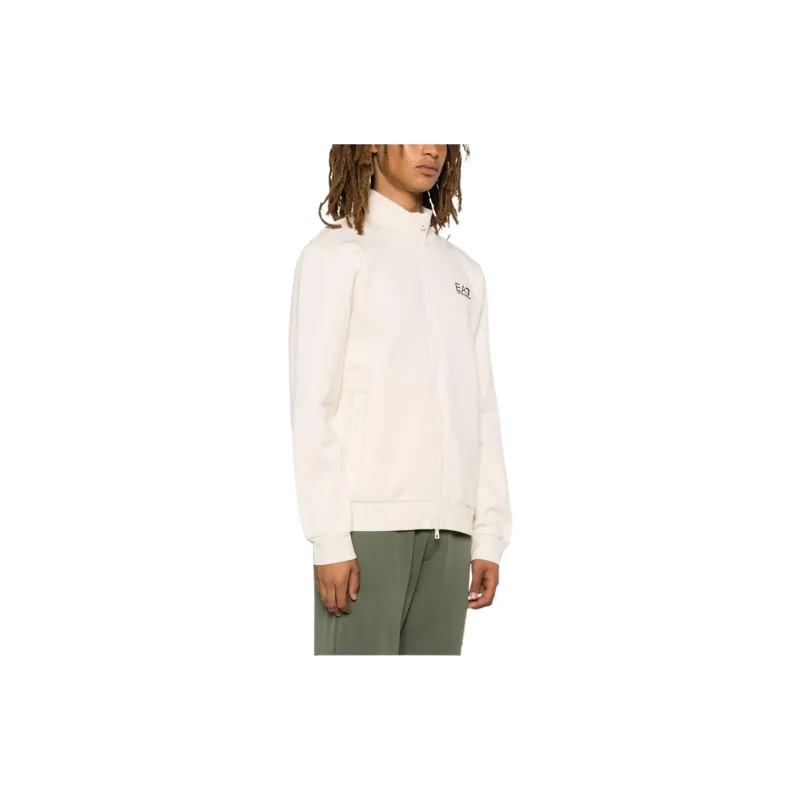EMPORIO ARMANI Rubberised Logo Zip Up Sweatshirt-4