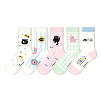 COTTON CHEESE Mid Calf Socks Women's 5 Pack