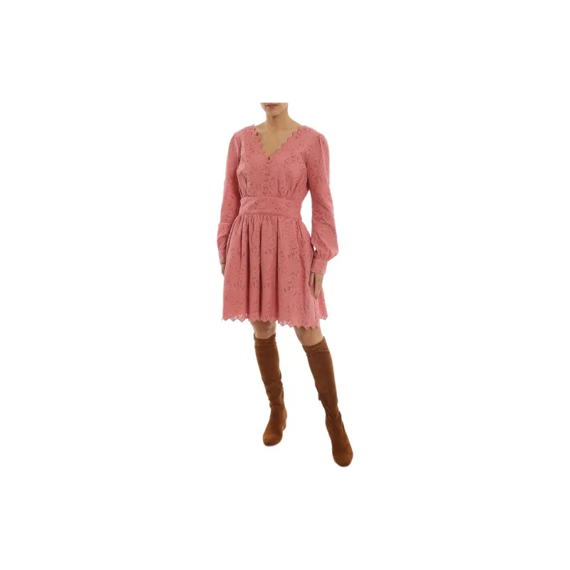 MICHAEL KORS FW22 Long Sleeved Dress Women's Red-1
