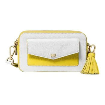 MICHAEL KORS Leather Camera Bag Shoulder Bag Crossbody Bag Small Size Women's White Yellow Multicolor