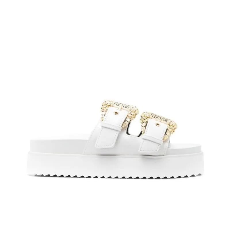 VERSACE JEANS Couture Baroque-buckle Slides-1