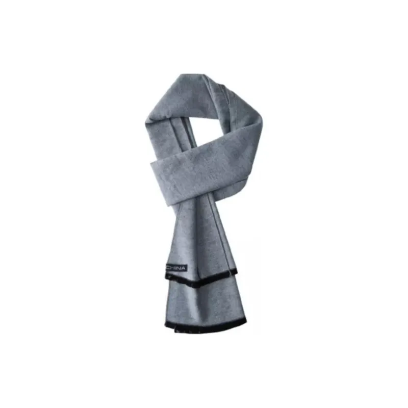 Anta Variety Training Collection Sheep Cashmere Fine Yarn Knit Scarves Unisex Light Gray-1