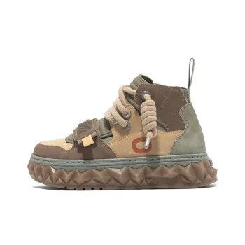 OETZI Skateboard Shoes Unisex High Top Khaki