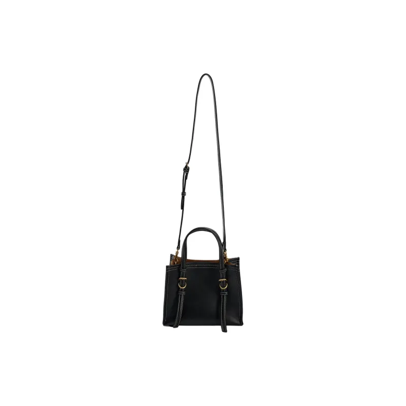 ZARA Polyurethane Tote Bag Shopping Bag Handbag Mini Women's Black-6