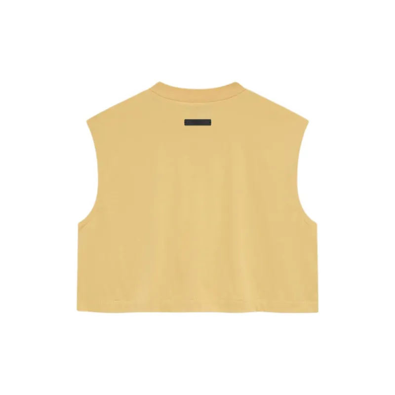 Fear Of God Essentials Tri-Blend Cropped Muscle Tee 'Amber'-1