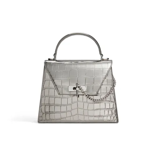 CHARLES&KEITH PU Handbag Trumpets Women's Tin Gray