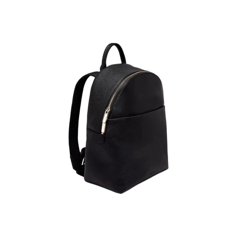 Ecco Cow Leather Backpack Small Size Unisex Black-1