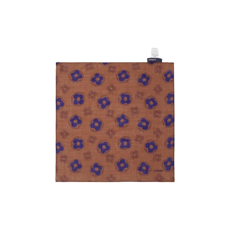 LARDINI Wool Silk Scarves Men's Brown-1