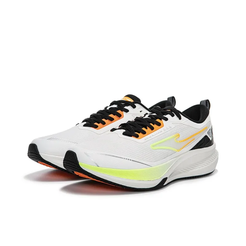 Erke Anti Slip And Wear Resistant Rebound Low Top Long Distance Running Running Shoes Men's White Black-1