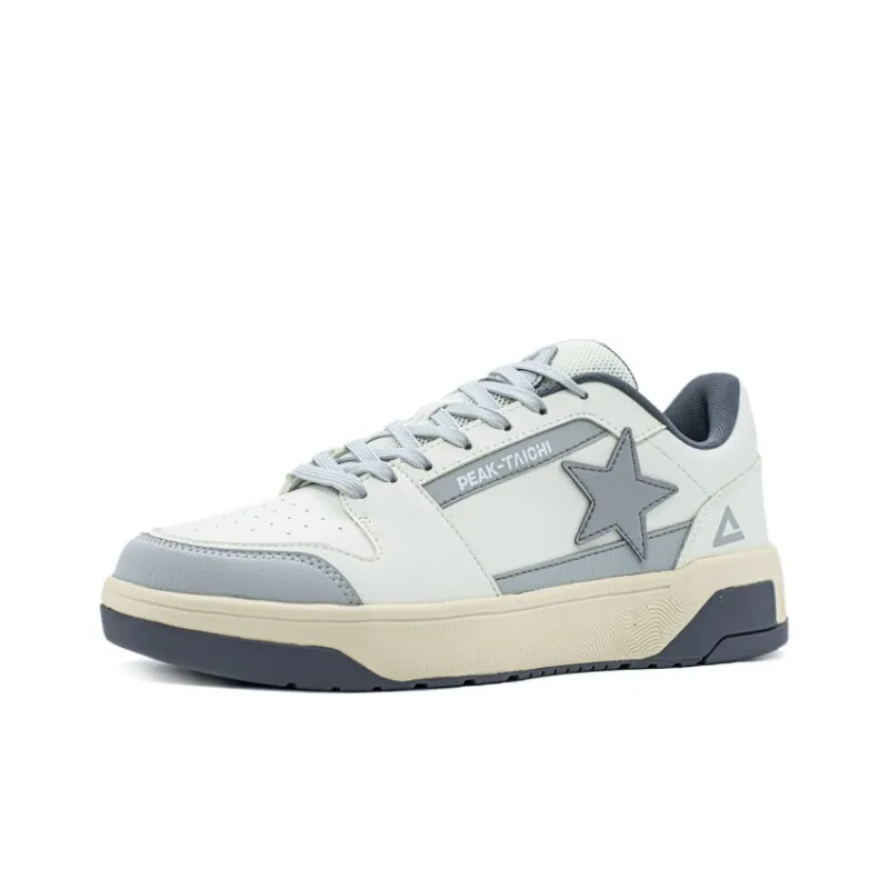 PEAK Taichi 910OG Anti Slip Wear Resistant Low Top Skateboard Shoes Men's White Gray-2