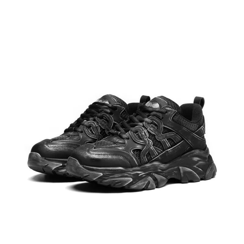 ROBERTA DI CAMERINO Height Increasing Wear Resistant Slip Resistant Low Top Chunky Sneakers Men's Black Gray Color-2