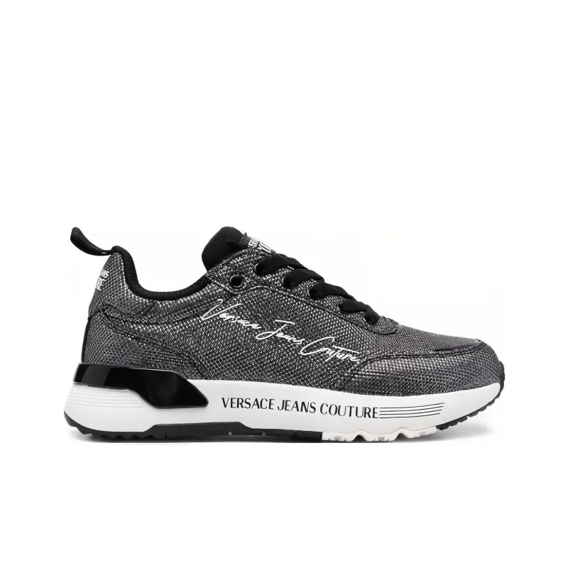 VERSACE JEANS Low Top Casual Shoes Women's Black White-1
