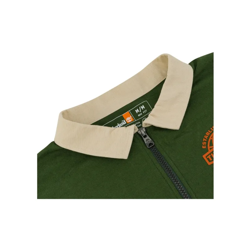 Timberland Polo Shirt Men's Black Forest Green-2