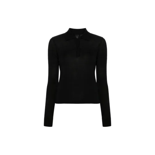 PINKO Liquoroso Long-Sleeved Knitted Polo Shirt