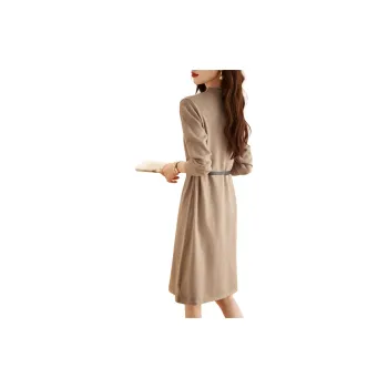 Mo Han Yi Mei Long Sleeved Dresses Women's Khaki