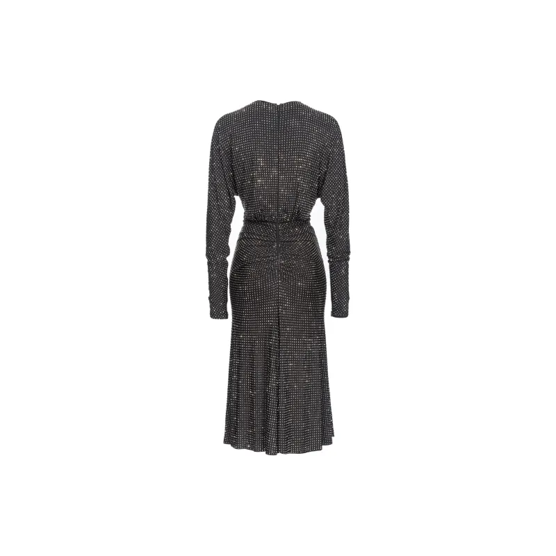 PINKO Armeni Embellished V Neck Midi Dress-1
