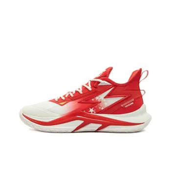 361° LIGHT UP Series Anti Slip Wear Resistant Low Top Basketball Shoes Men's White Red