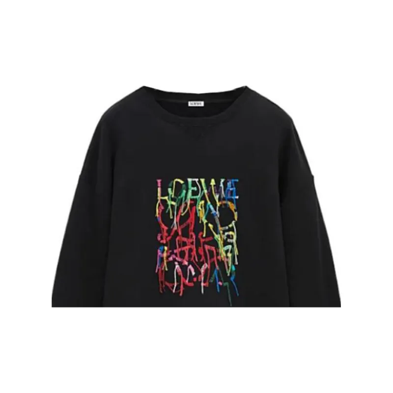 LOEWE Logo Embroidered Crewneck Sweatshirt-4