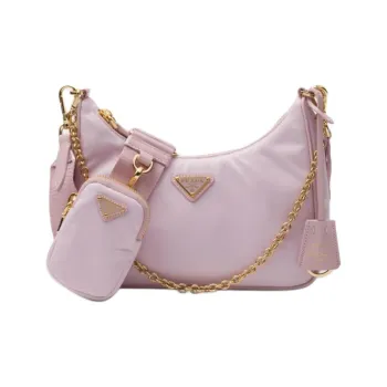 PRADA Re-Edition Fabric Hobo Bag Portable Crossbody Bag Shoulder Bag Mini Women's Snowflake Gypsum